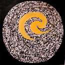 Still Point in the Turning World paper collage on canvas, 'Still Point in the Turning World '